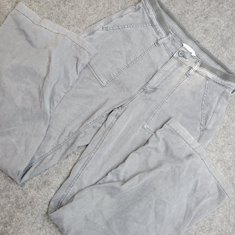 American Eagle Cargo Pants Womens 4R Gray Flat Front Stretch Flared Leg Y2K